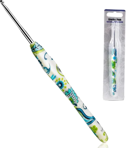 Vista 13 de 2.25mm Gancho de Ganchillo Looen, Mango Ergonómico para Manos Artríticas, Agujas de Tejer de Goma Suave Extra Largas para Principiantes de Crochet