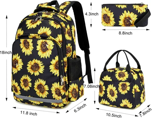 Vista 4 de BTOOP Mochilas escolares para niñas, mochila ligera y bonita bolsa de almuerzo para niños y estuche para lápices