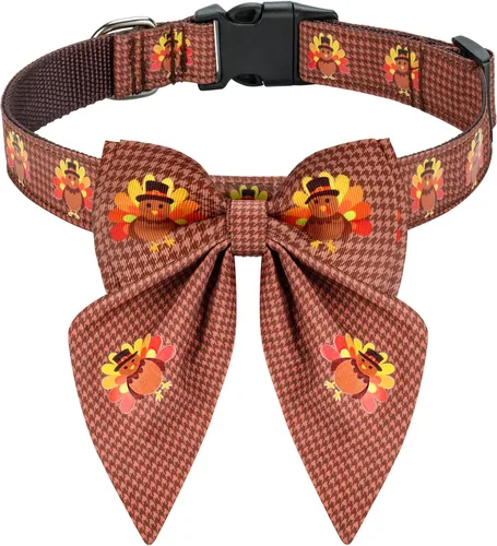 Vista 8 de Collar de perro de Navidad Malier con moño, collares de Navidad rojos clásicos para niñas y niños, collares de cachorro ajustables y lindos