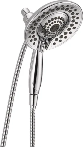Vista 11 de Delta Grifo Cabezal de Ducha de Mano Dual 2-en-1 In2ition Touch-Clean de 5 Chorros con Manguera, Bronce Veneciano 58569-RB-PK