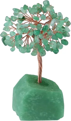 Vista 10 de Árbol de cristal curativo de 7 chakras, cristales naturales con base de piedra, alambre de cobre, árbol de dinero para el hogar, oficina