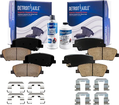 Vista 147 de Detroit Axle - Pastillas de Freno Delantero Izquierdo Reemplazo de Pinza de Disco para Dodge Ram 1500 Dakota Mitsubishi Raider - Juego de 3 piezas