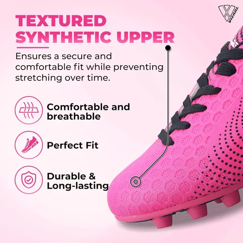 Vista 4 de Vizari USA Stealth - Botines de fútbol para niños y niñas, zapatos deportivos de fútbol para exteriores para niños pequeños, niños grandes, ligeros