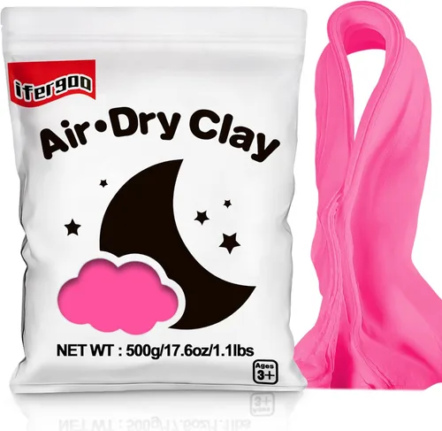 Vista 9 de iFergoo Arcilla Seca al Aire Negra, Arcilla para Modelar Creativa DIY para Niños, Arcilla Mágica Super Ligera para Niños de 3 a 12 años, Arcilla