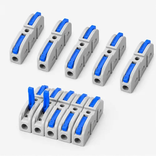Vista 27 de Nineleaf Conectores de cable, conectores de cable eléctrico rápido de empuje, 32A 600 voltios, empalmes en línea de 2/3 circuitos, 28 a 12 awg, 2