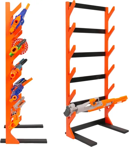 Vista 8 de Play Platoon Estante de almacenamiento para pistola Nerf - Organizador de tablero de clavijas de pared de 6 pistolas Includes 20 Storage Pegs