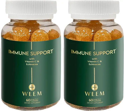 Vista 3 de WEEM Gomitas de apoyo inmunológico, vitamina C, zinc, equinácea, apoyo del sistema de salud, alternativa a las píldoras, sin gluten, suplemento