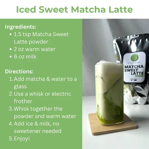 Vista 4 de Matcha Kari Mezcla de latte orgánico endulzado matcha – estilo café – 2.2 libras Organic sweetened matcha green tea latte powder, cafe-style, just