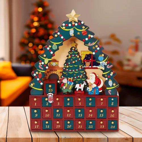 Vista 7 de Kurt Adler - Calendario de Adviento de 24 piezas, árbol de Navidad, 16 pulgadas