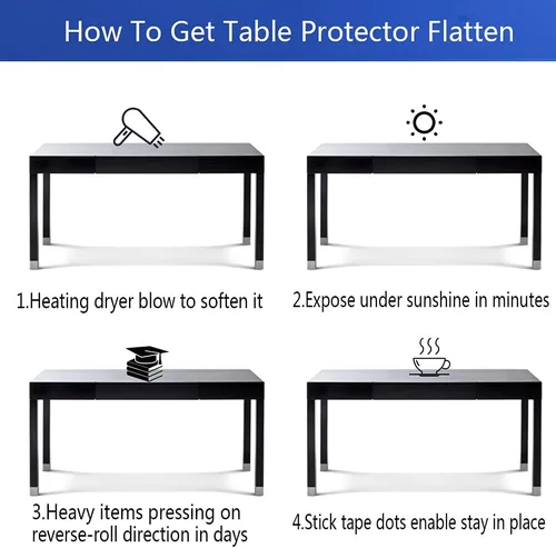 Vista 8 de Protector de PVC transparente para mesa pequeña, 12 x 12 pulgadas, varios tamaños, protector plástico para mesa rectangular, mesita de noche, tapete