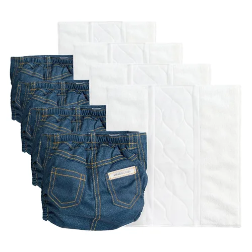 Vista 15 de Amazing Baby SmartNappy Cubre pañal de mezclilla NextGen Hybrid Azul pastel