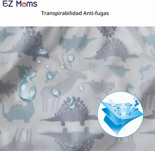 Vista 3 de EZ Moms - Paquete de 10 fundas impermeables de plástico para ropa interior para entrenamiento para ir al baño, fundas de pañales transpirables