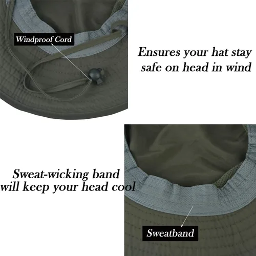 Vista 5 de JORMATT Sombrero unisex para el sol con solapa para el cuello, protección para el cuello, protección de safari de pesca, UPF 50+