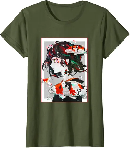 Vista 77 de Camiseta de anime anime japonés estético Otaku Negro