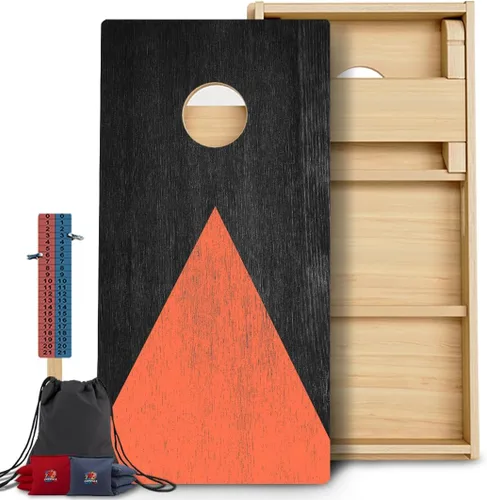 Vista 22 de CornholeGamesUSA Pro - Juego de tablas de Cornhole Fabricado en Estados Unidos Abedul báltico 3/4 Sin rebote Patas triples gruesas Dos