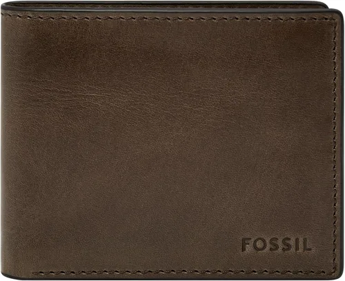 Vista 8 de Fossil Derrick - Cartera de piel con bloqueo RFID, plegable con identificación abatible, color negro