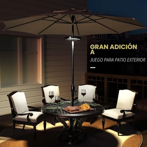 Vista 5 de Eletorot Luces para sombrilla de patio, luces recargables para exteriores para decoración de patio, luces de mesa de patio luz de poste 28 LED, 3 1