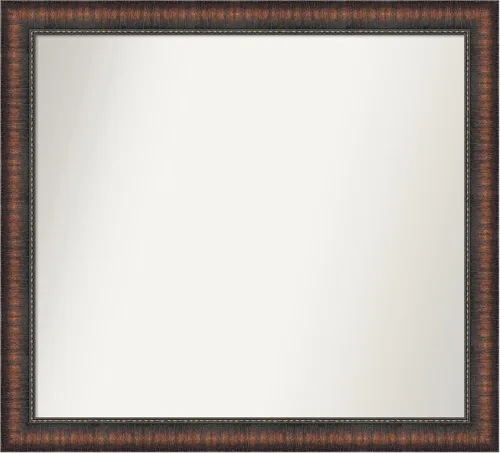 Vista 105 de Amanti Art Espejo de baño marrón para sobre el fregadero, 24 x 24 pulgadas, espejo de tocador cuadrado marrón Caleb, marco de madera rústica