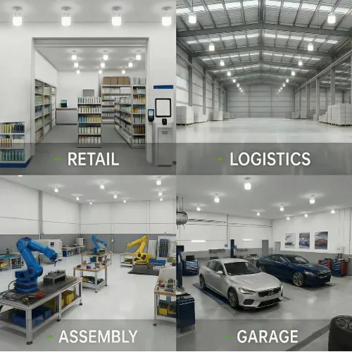 Vista 4 de Bombillas LED de alto vatio, equivalente a 250 W-300 W, luz blanca brillante de 35 W, 6000 K de alta intensidad, 3675 lúmenes LED comerciales