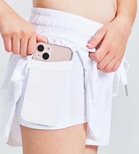 Vista 2 de Pantalones cortos de mariposa para niñas con forro de elastano, pantalones cortos de mariposa con bolsillo