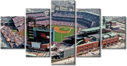 Vista 8 de Busch Stadium Baseball Home Decor St. Louis, Missouri Cityscape - Pósteres e impresiones artísticas de pared de 5 piezas de estadios de béisbol