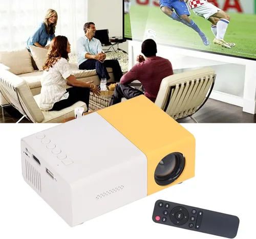 Vista 2 de Mini proyector portátil, proyector de película digital, pantalla grande de 24 a 60 pulgadas, resolución de 1920 x 1080, multiinterfaz, proyector