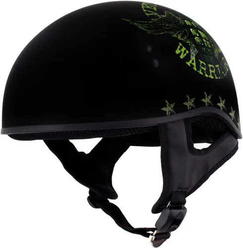 Vista 43 de Hot Leathers Avanzado Moto DOT Skull Cap Classic Half Cascos Biker HLD HLT