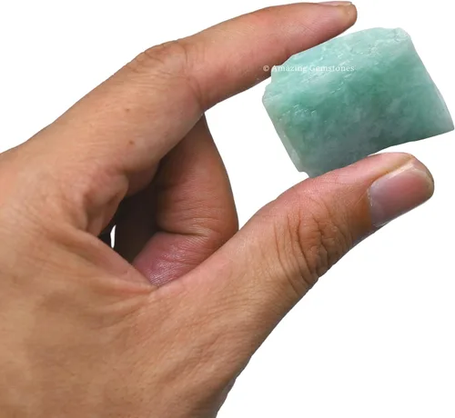 Vista 6 de Cristales de Piedras Preciosas Asombrosas Amazonita, Cristales Crudos y Piedras Curativas, Piedras Naturales para Voltear y Hacerlo Tú Mismo