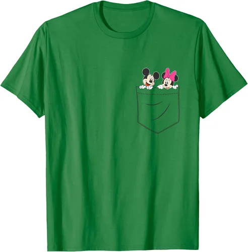 Vista 5 de Disney Mickey & Minnie Mouse - Camiseta de bolsillo pequeño para pareja