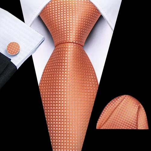 Vista 16 de Barry.Wang Corbatas de seda para hombre, diseño de lunares, gemelos cuadrados de bolsillo, gemelos para negocios, boda