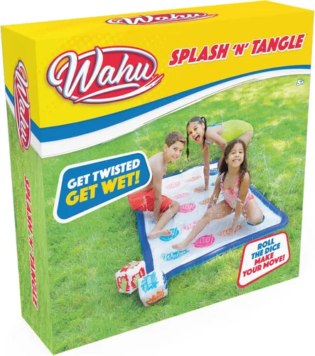 Vista 7 de Wahu Splash 'N' Tangle - Juego de agua para niños a partir de 5 años y adultos, juego de agua Twister para exteriores con tapete de juego, conector