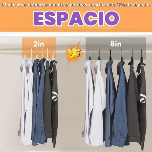 Vista 5 de DEDU Perchas de plástico para ropa, paquete de 20 perchas extra gruesas con gancho giratorio de 360° antideslizantes, perchas para suéteres Beige