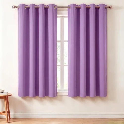 Vista 113 de Diraysid Cortinas opacas beige con ojales para dormitorio, con aislamiento térmico, cortinas de oscurecimiento de habitación, 38 x 54 pulgadas, 2
