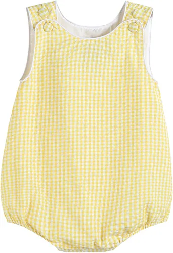 Vista 17 de Lil Cactus - Pelele de una pieza con diseño de burbujas, estilo seersucker o cuadros de gingham, para bebés y niños pequeños café Gingham