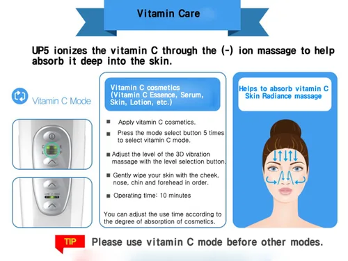 Vista 7 de Dispositivo de masajeador facial facial para el cuidado de la piel total Solución de belleza Vibración de iones galvánicos 5 en 1 Limpieza