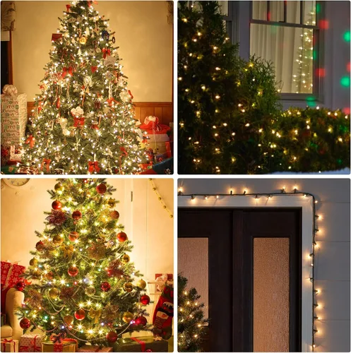 Vista 9 de Dazzle Bright Cadena de 200 luces navideñas de 40 pies + 360 luces LED de 12 pies x 5 pies de red de Navidad