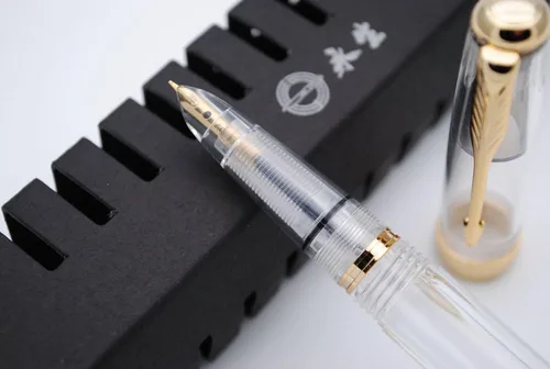 Vista 4 de czxwyst Pluma estilográfica 618 Toso Piston (transparente con clip dorado)