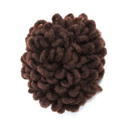 Vista 24 de Abellee 2 moños de Loc para mujeres negras, 8 pulgadas, moño de pétalos de Loc, Afro, cola de caballo alta, cordón de coleta, extensiones de cabello