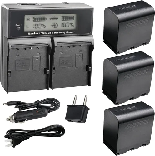 Vista 6 de Kastar SSL-JVC70 AC LCD Cargador rápido dual compatible con JVC GY-HM200U, GY-HM200HW, GY-HM200SP, GY-HM200SP Sports, GY-HM250 GY-HM250SP, GY-HM600