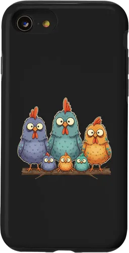 Vista 18 de Chicken: My Cluck Crew, Three Big Hens + Four Tiny Chicks Case for iPhone 16