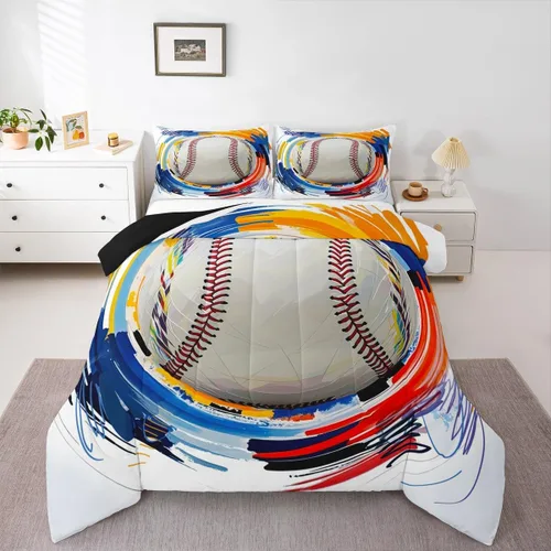 Vista 76 de Juego de ropa de cama de baloncesto para niños y adolescentes, juego de edredón deportivo para niños, tamaño matrimonial, suave, ligero, decoración