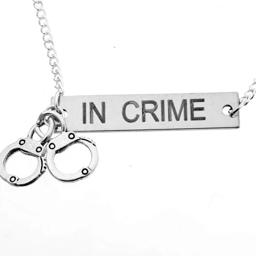Vista 4 de MJartoria Collares de mejor amigo con grabado en inglés Partners in Crime (socios en el crimen) dividido, para 2, aleación, XHAA1F9AXYXSJ1041
