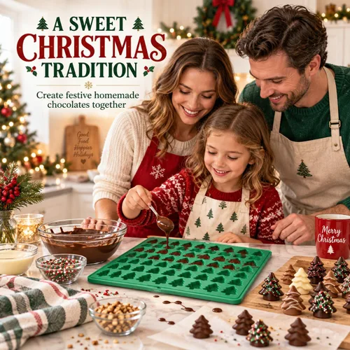 Vista 10 de Mini molde de silicona para árbol de Navidad, bandeja gomosa de caramelo de Alfombrilla flexible de una sola pieza para una fácil liberación, ideal