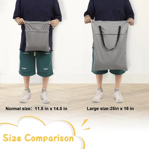 Vista 3 de ALVA ALVABABY - Paquete de 2 pañales grandes de tela impermeable para colgar en seco y húmedo, con bolsillos dobles con cremallera, 25 x 18 pulgadas