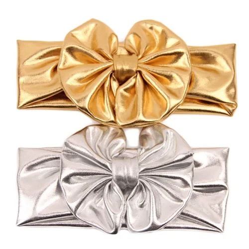 Vista 2 de BBTDIN Diadema turbante bronceadora para bebé BBG38 (2 unidades, dorado y plateado)