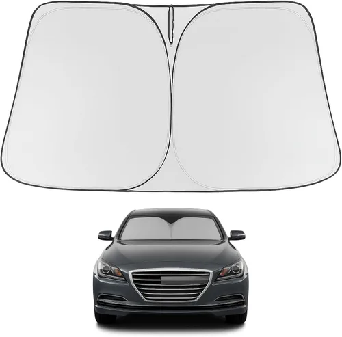 Vista 84 de Proadsy Parasol para parabrisas Rivian R1S 2022-2025 2026 de 4 capas plegable, protector de parasol frontal que bloquea los rayos UV, mantiene
