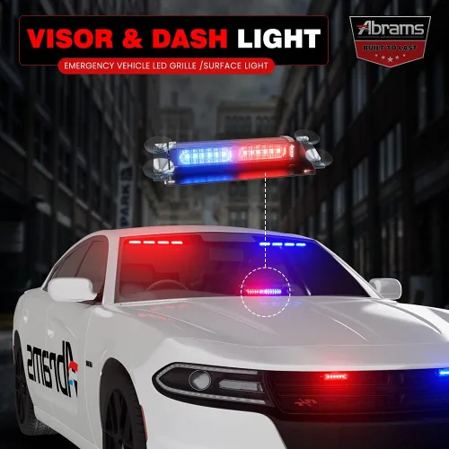 Vista 3 de Abrams SAE Class-1 Focus Series Dash LED luces, Rojo/Azul