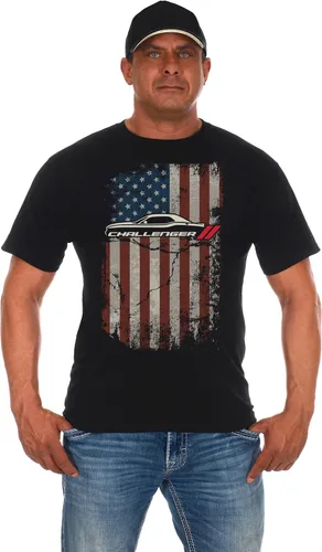 Vista 14 de JH DESIGN GROUP Camiseta de coche para hombre, colección de bandera, 14 nuevas camisas negras de cuello redondo RaM