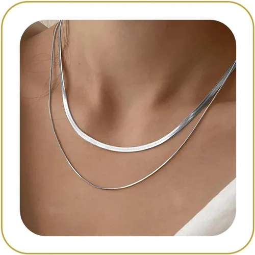 Vista 9 de CHESKY - Collar de serpiente de cadena de oro/plata chapado en 14K, collar de espiga, gargantillas de oro para mujeres, joyería para regalos Dorado