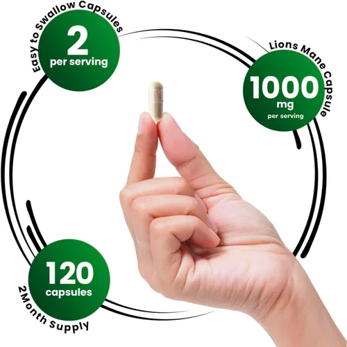 Vista 4 de Genex Formulas Suplemento de melena de león con extracto de melena de león 100% - Suplemento de apoyo cerebral nootrópicos 1000 mg/porción